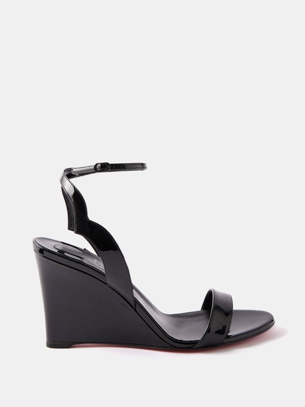 Christian Louboutin Zeppa Chick 85 patent-leather wedge sandals