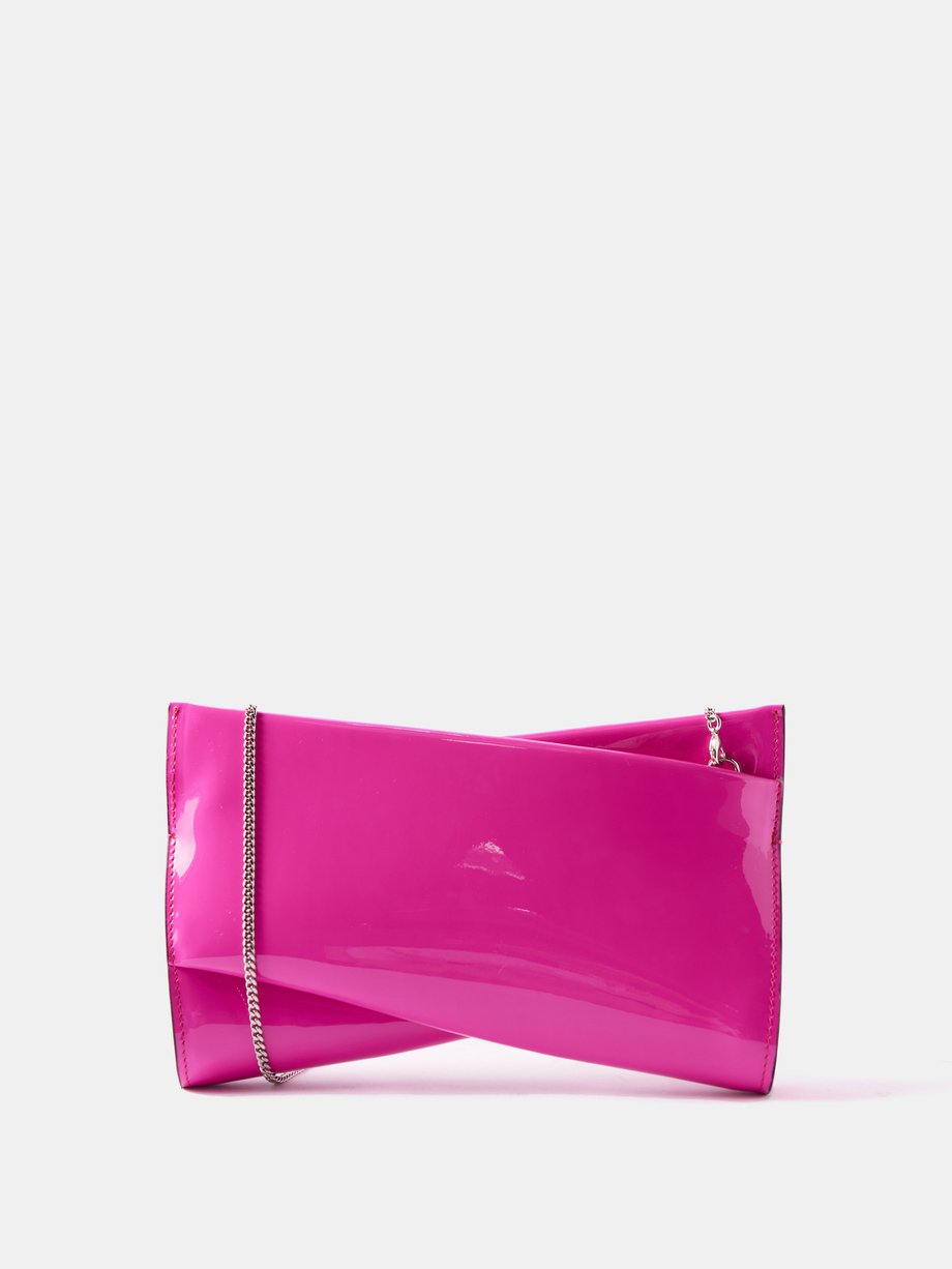 Pink Loubitwist patent-leather clutch bag | Christian Louboutin ...