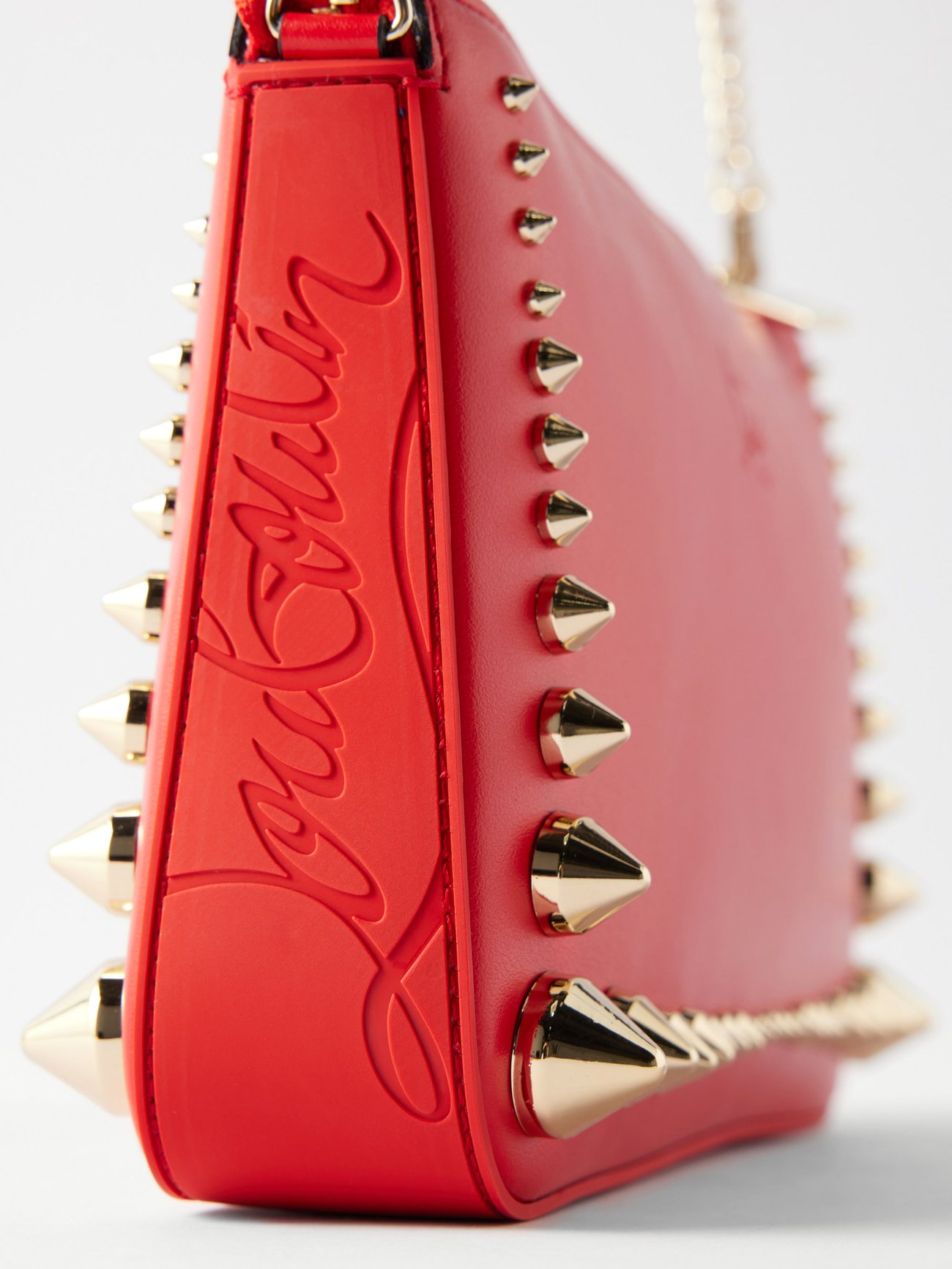 CHRISTIAN LOUBOUTIN: Loubila Spike leather bag - Red  Christian Louboutin  shoulder bag 3235119 online at