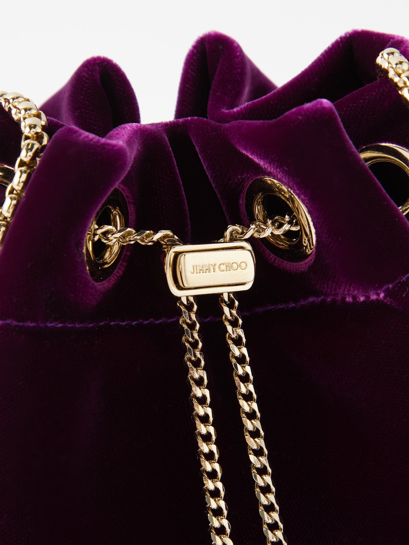 Purple Bon Bon velvet bucket bag | Jimmy Choo | MATCHESFASHION US