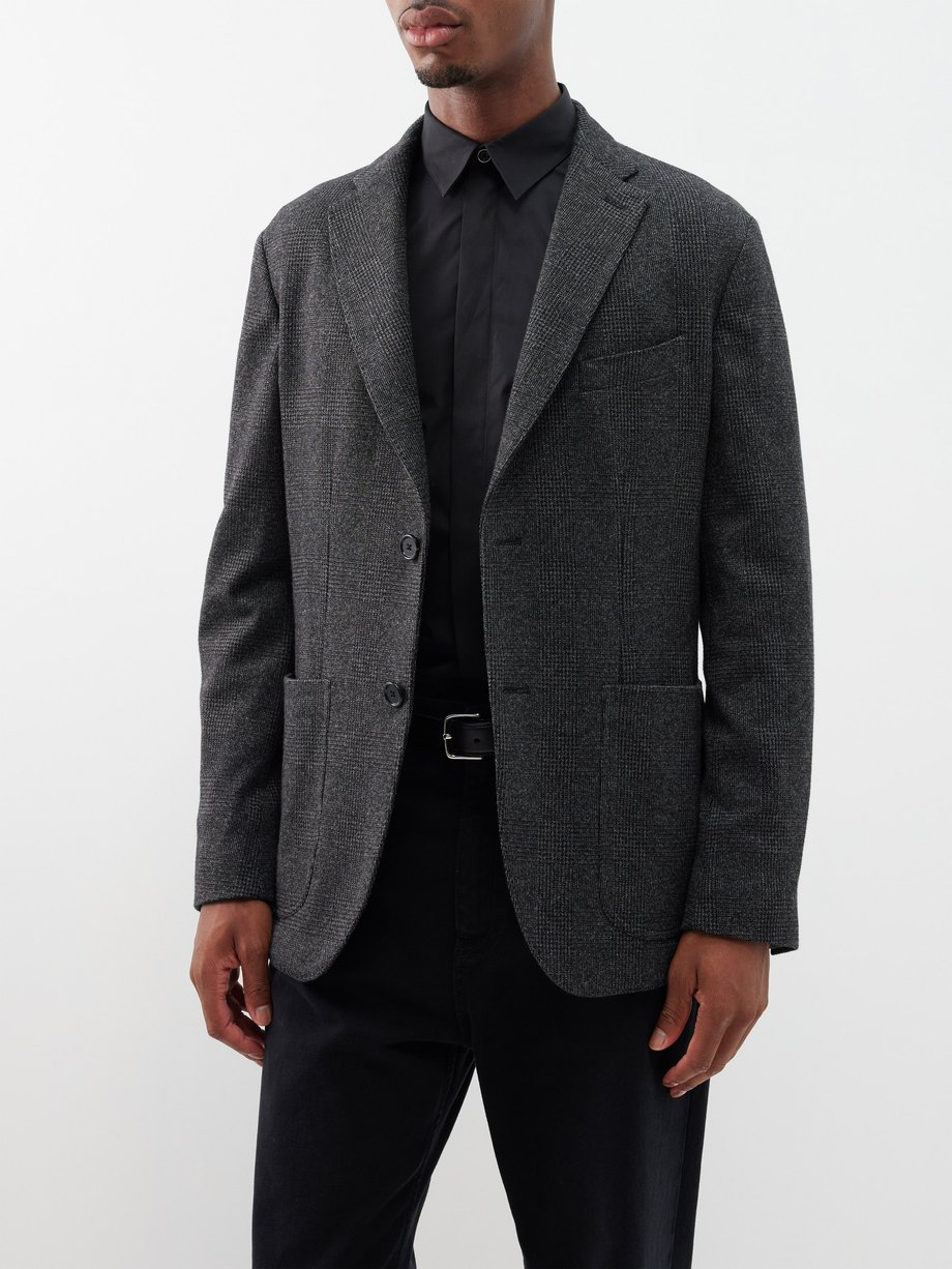 Grey Prince of Wales-check cotton-blend blazer | Dolce & Gabbana ...