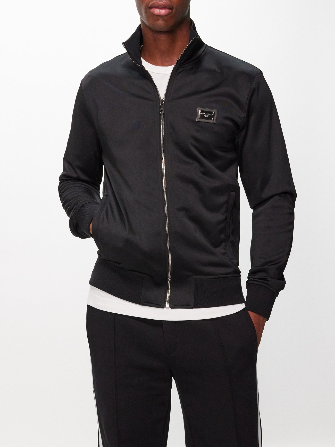 Logo-plaque zipped track jacket