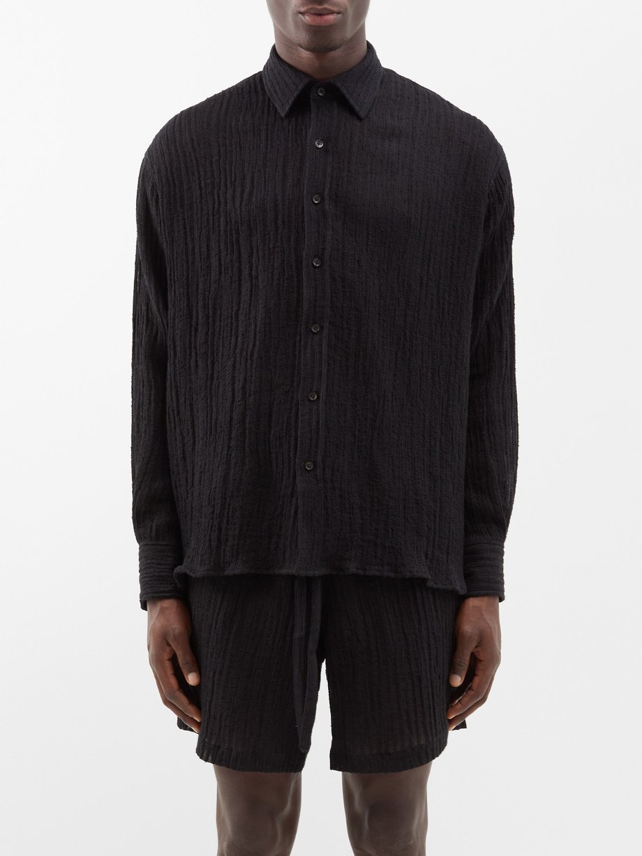 Black Sheer-stripe shirt | Commas | MATCHESFASHION UK