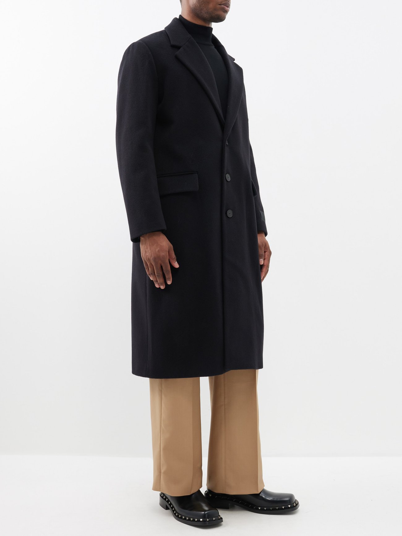 Notch Neck Single Breasted Tailored Coat