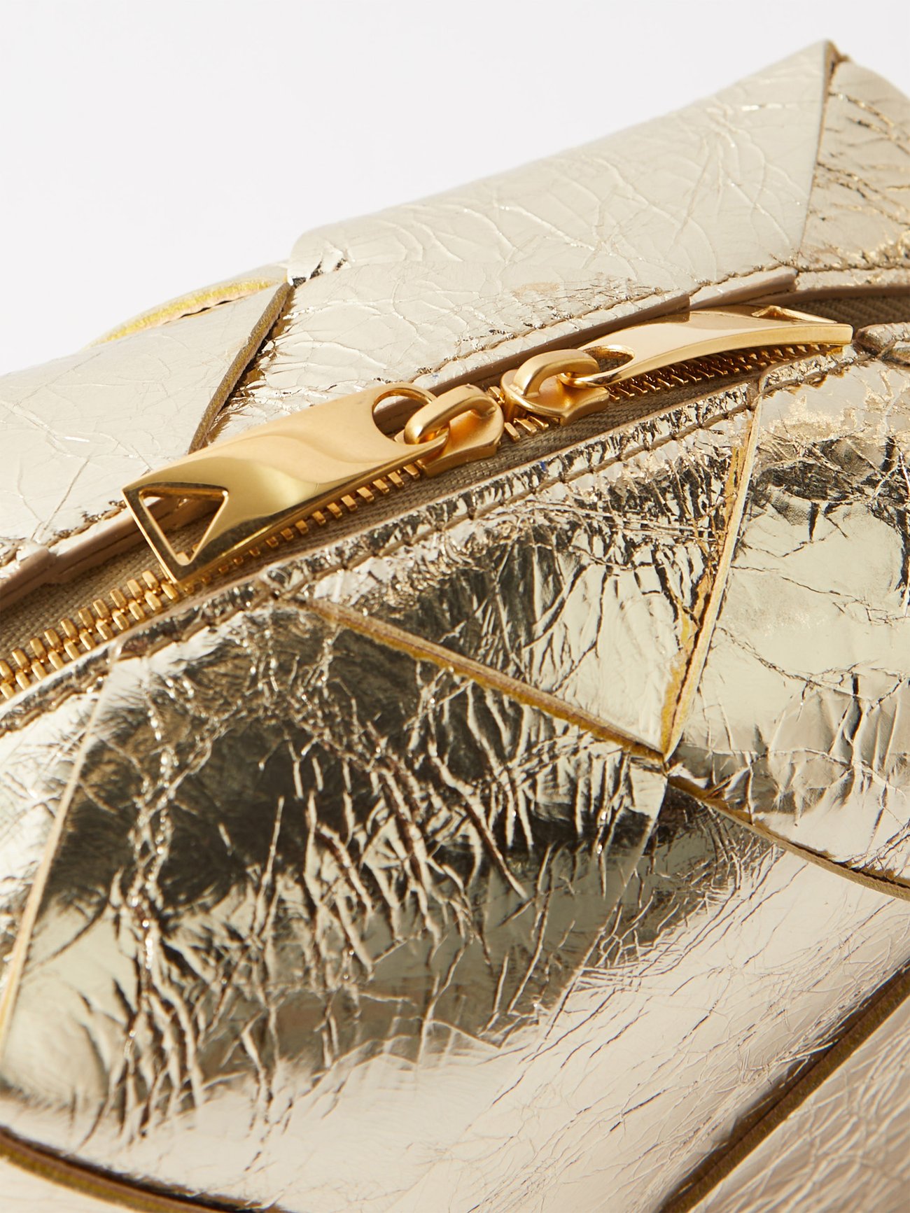 Gold Cassette mini Intrecciato-leather cross-body bag, Bottega Veneta