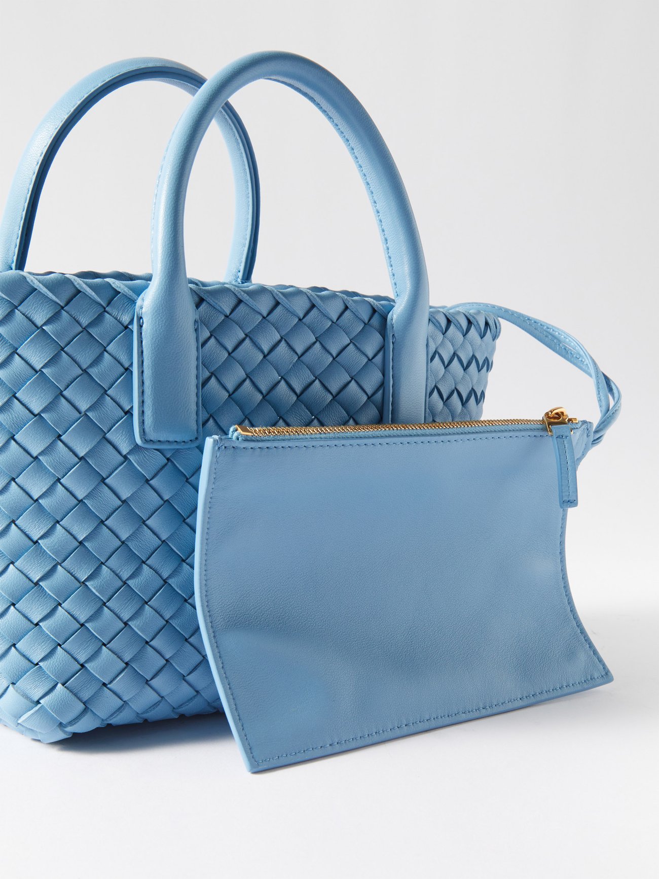 Blue Bottega Veneta Intrecciato Tote