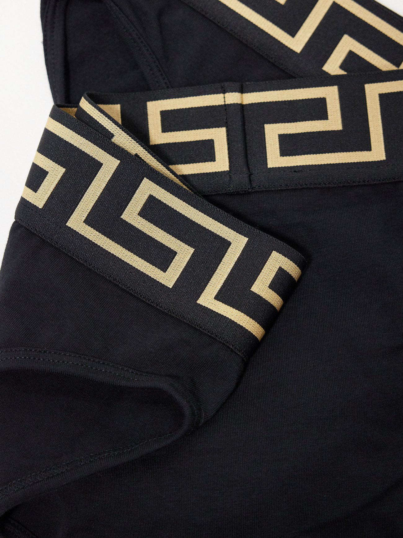 Versace Greca Border Stretch-Cotton Boxer Briefs, Underwear