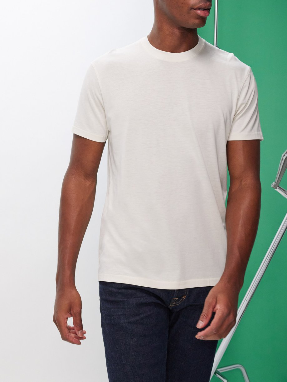 White Logo-embroidered jersey T-shirt | Tom Ford | MATCHES UK