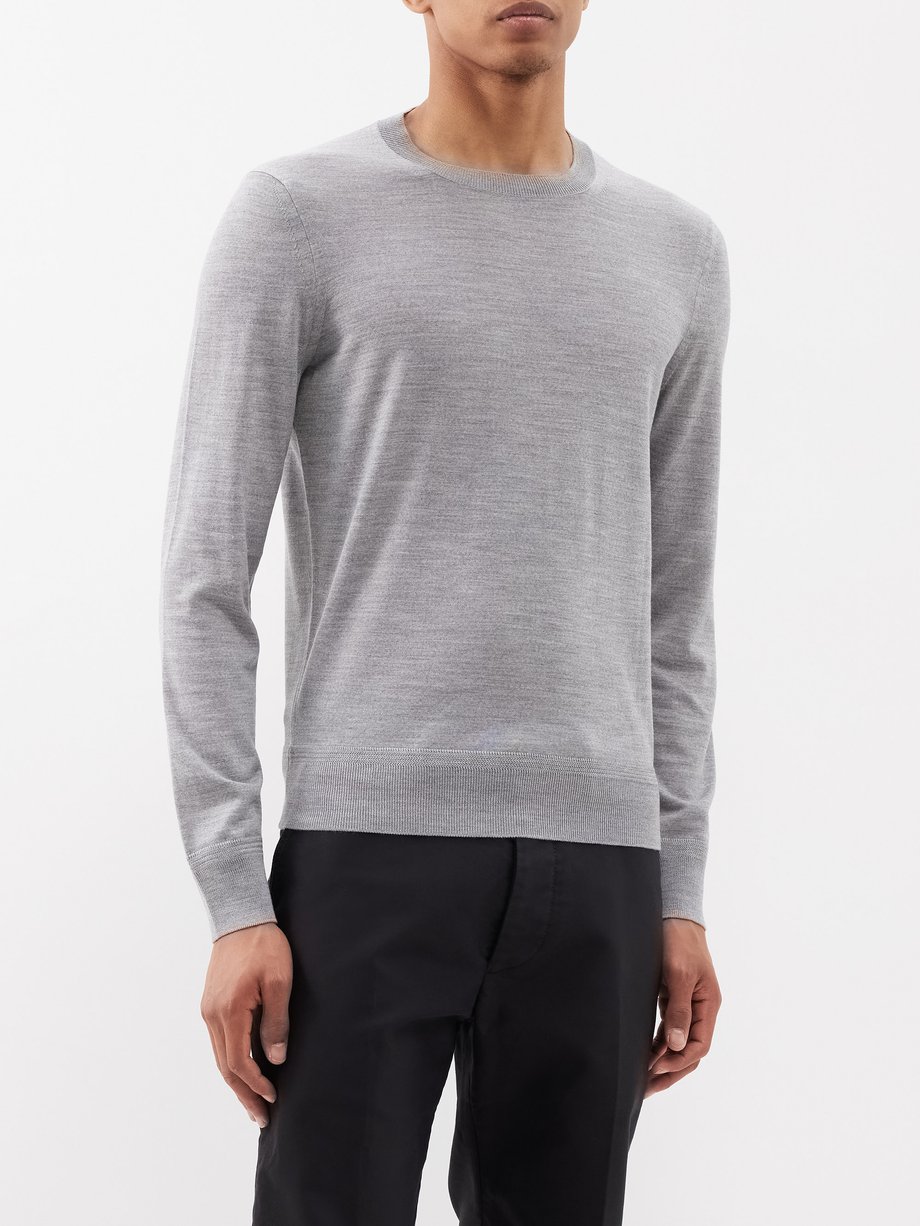 Grey Merino wool sweater | Tom Ford | MATCHESFASHION AU