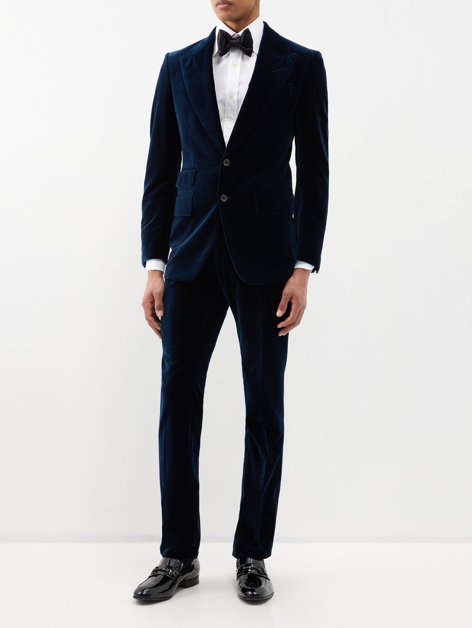 Navy Shelton cotton-velvet suit | Tom Ford | MATCHESFASHION UK