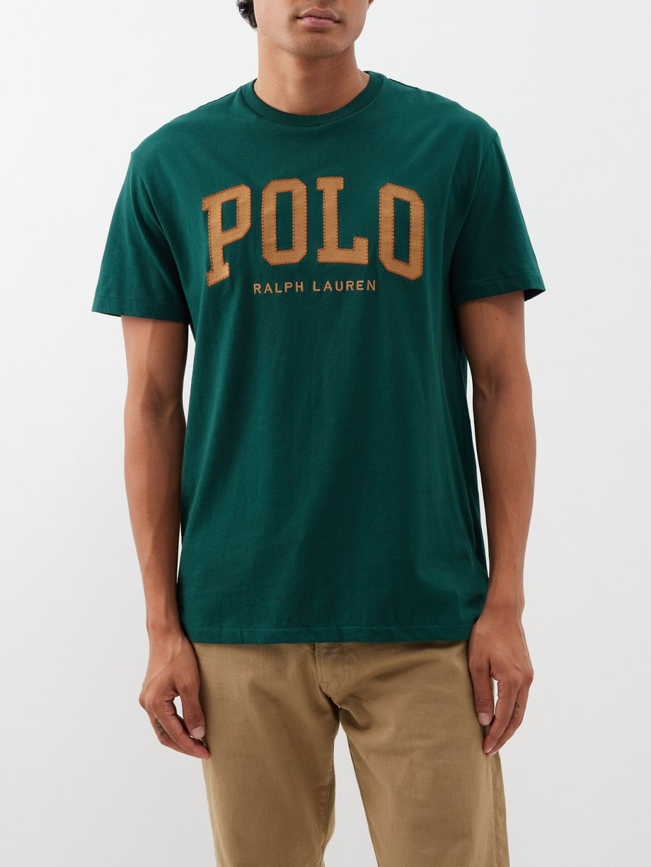 Green Classic-fit logo-embroidered cotton T-shirt | Polo Ralph Lauren ...