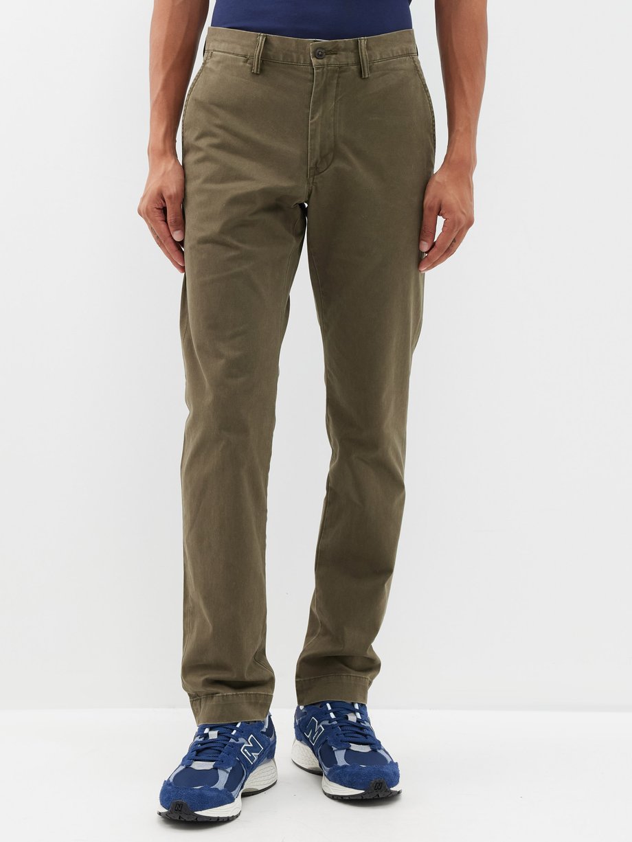 Green Bedford slim-cut stretch-cotton trousers | Polo Ralph Lauren ...