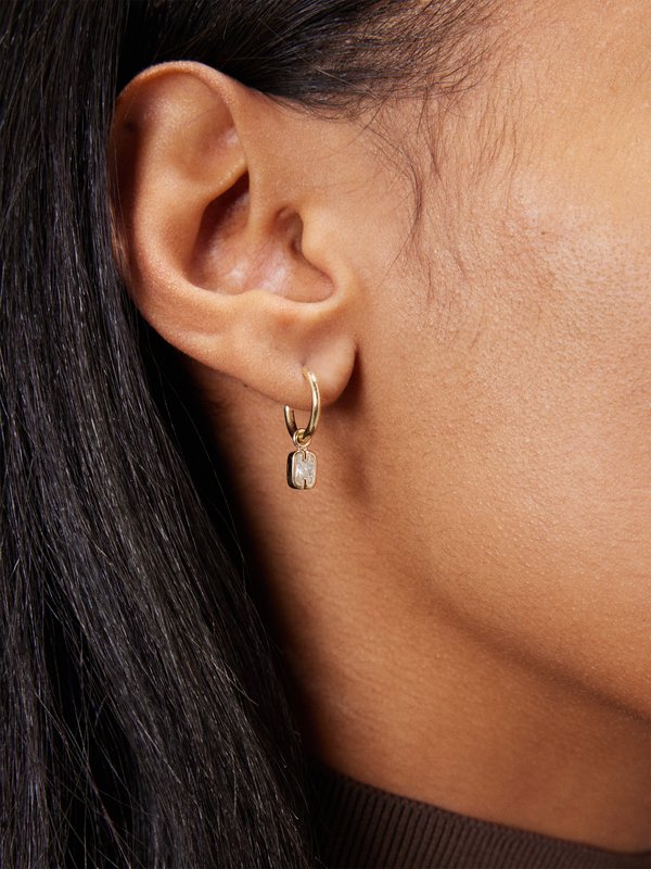 Gemella Bubble Bezel diamond & 18kt gold earring – A-M