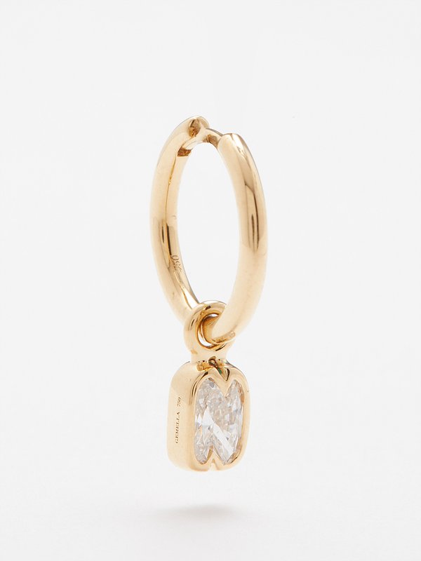 Gemella Bubble Bezel diamond & 18kt gold earring – N-Z