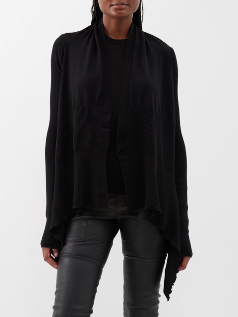 Black Rasato-knit wool cardigan | Rick Owens | MATCHES UK