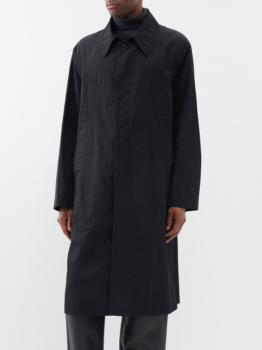 Black Crinkled-nylon overcoat | MM6 Maison Margiela | MATCHESFASHION AU