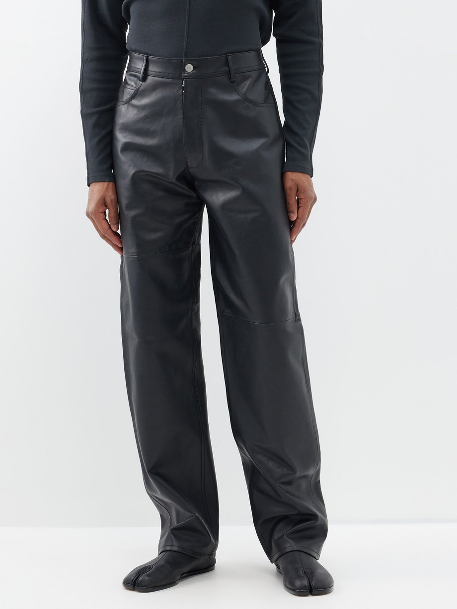 Black Leather trousers | MM6 Maison Margiela | MATCHESFASHION UK