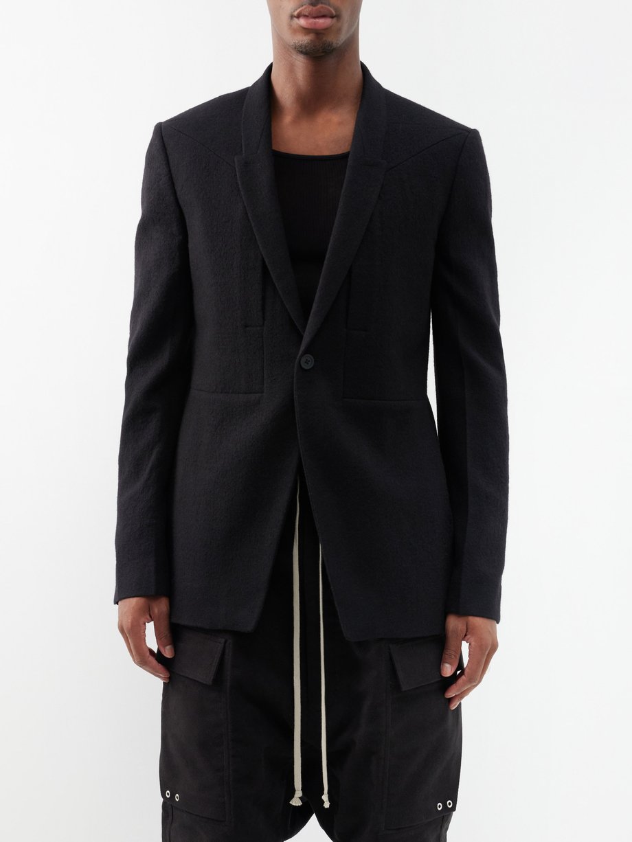 Black Felted-wool blazer | Rick Owens | MATCHESFASHION AU