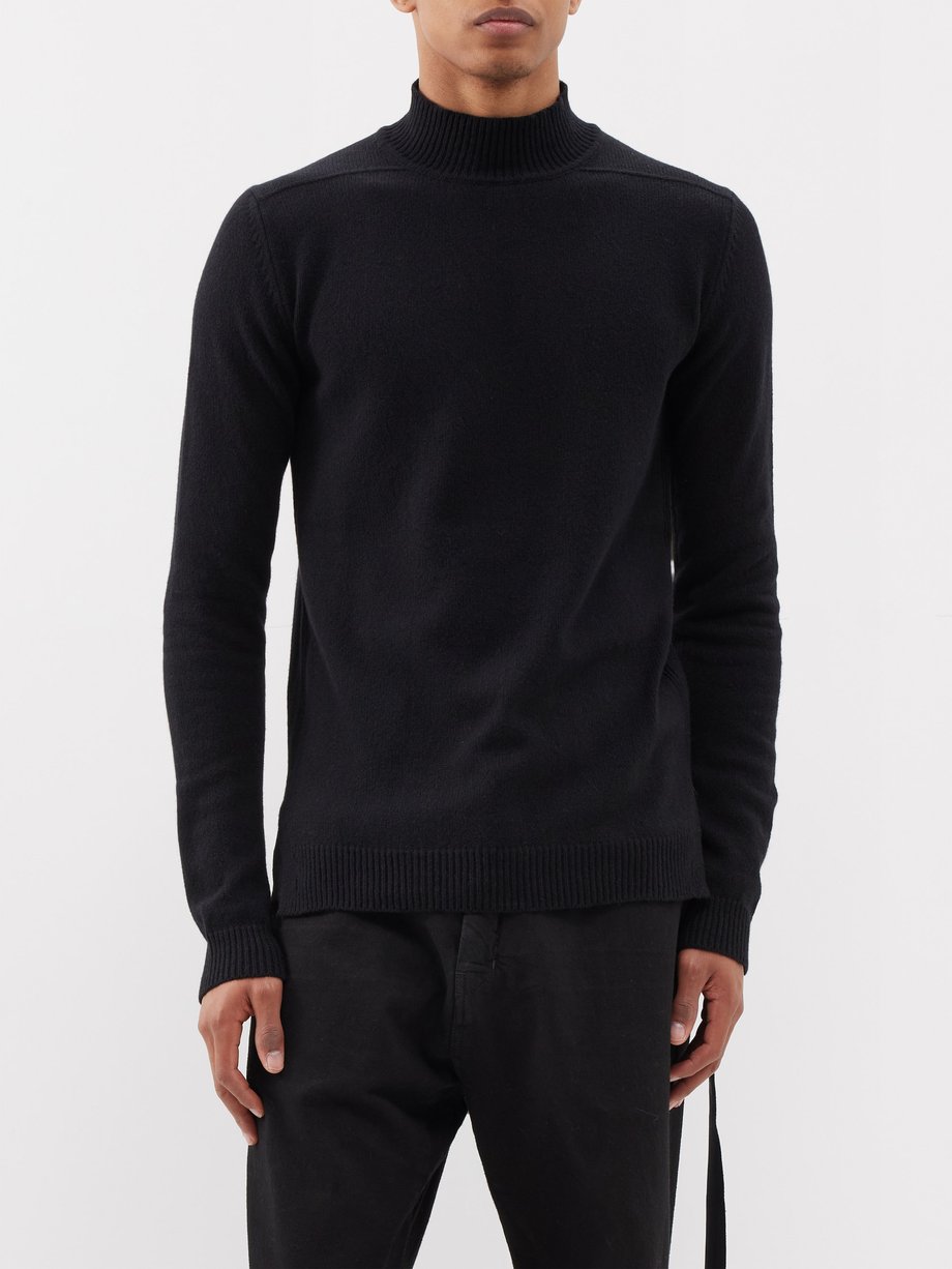 Black Turtleneck cashmere-blend sweater | Rick Owens