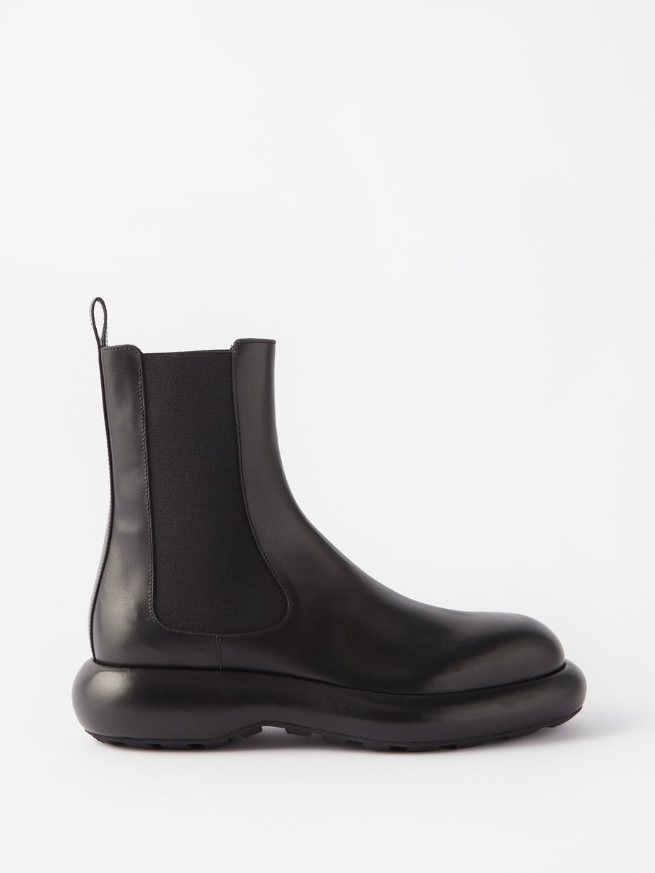 Black Chunky-sole leather ankle boots | Jil Sander | MATCHESFASHION UK