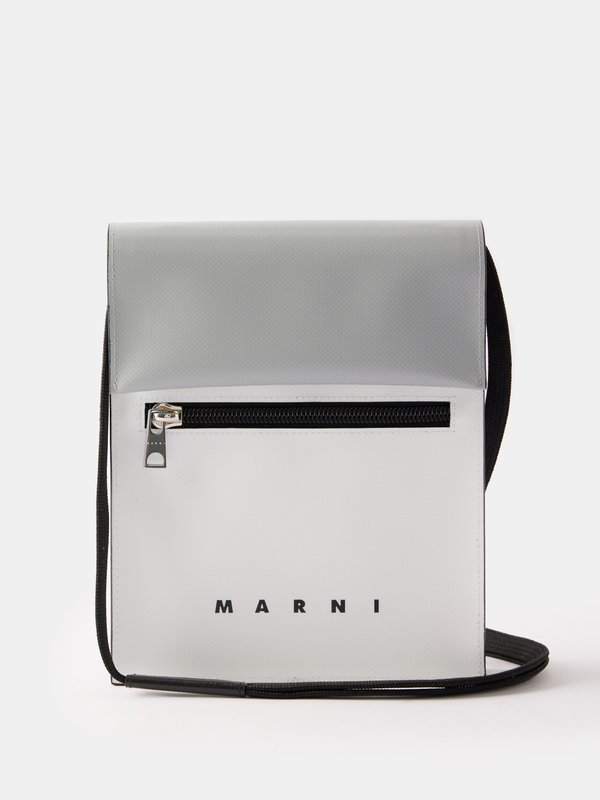 Marni Tribeca bi-colour coated canvas cross-body bag