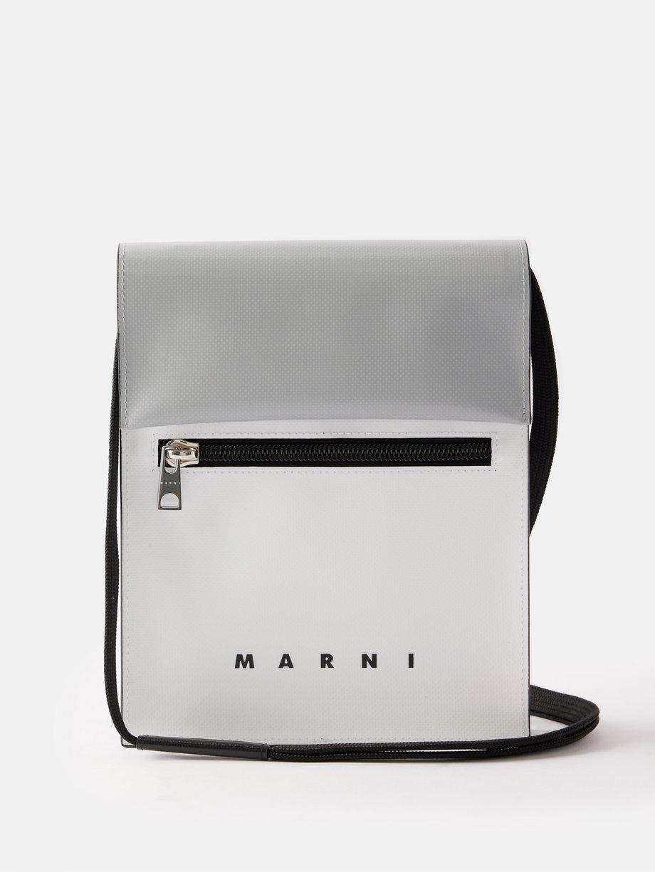 Marni Tribeca bi-colour coated canvas cross-body bag