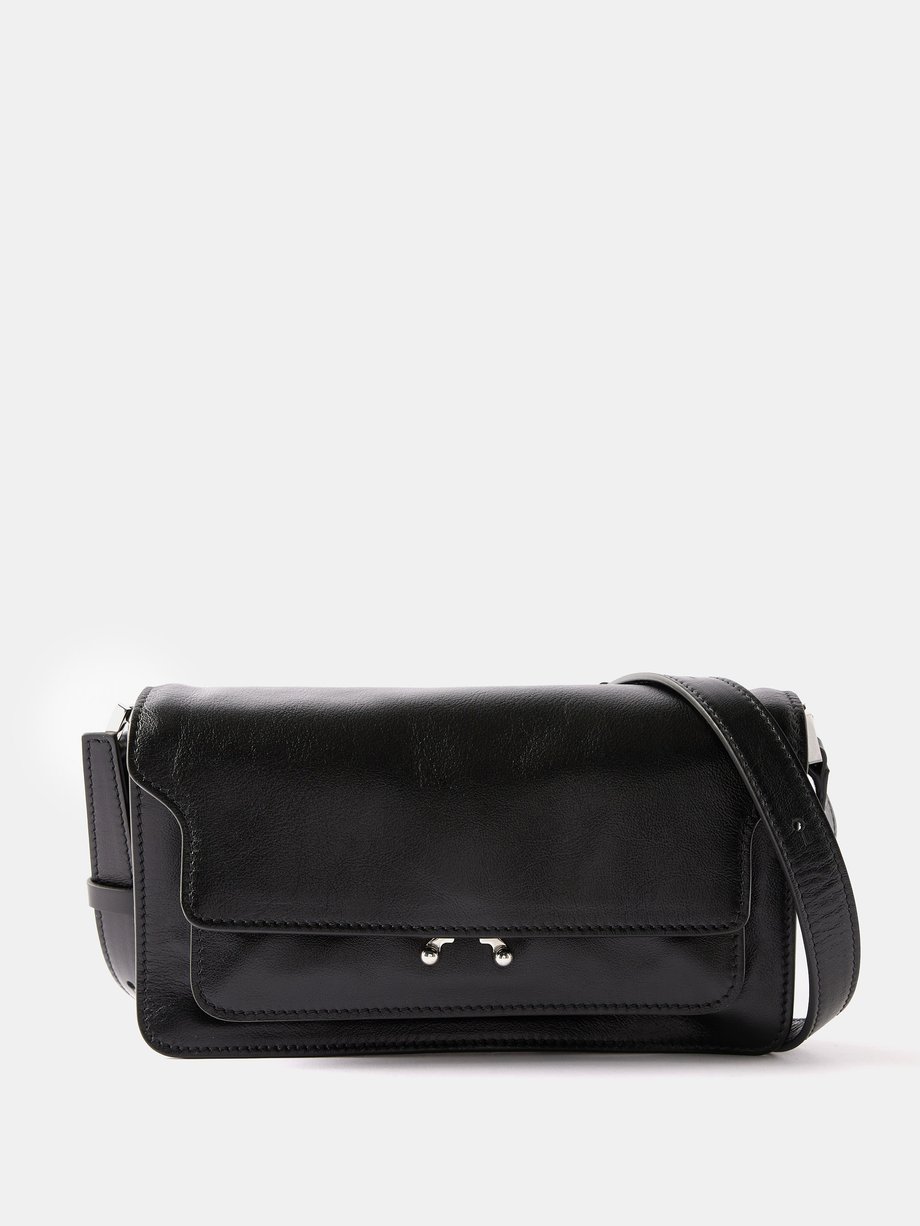 Black Trunk leather shoulder bag, Marni