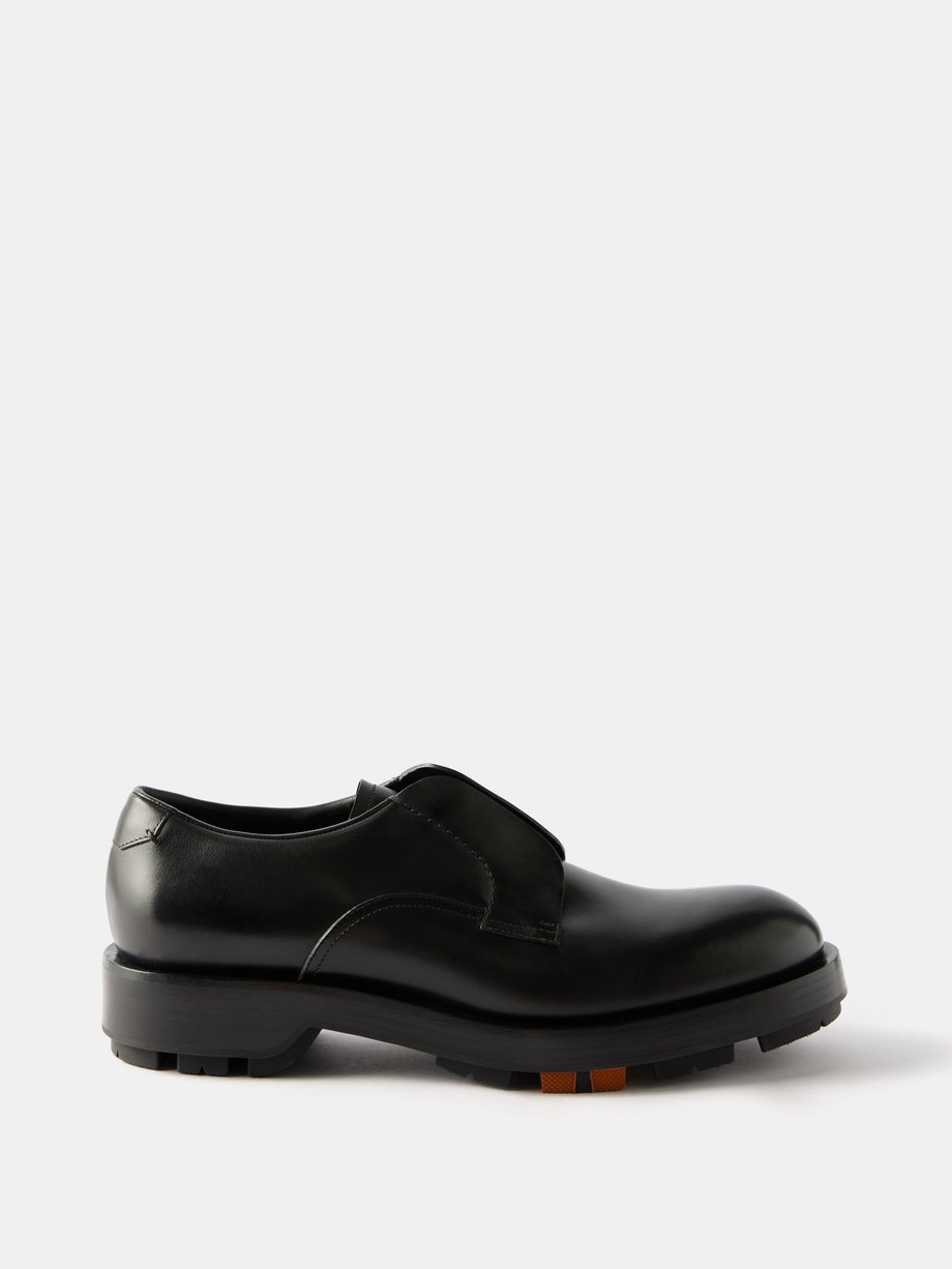 Black Udine leather Derby shoes | ZEGNA | MATCHES UK