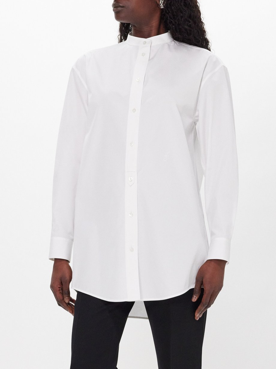 Jil Sander Wednesday stand-collar cotton-poplin shirt