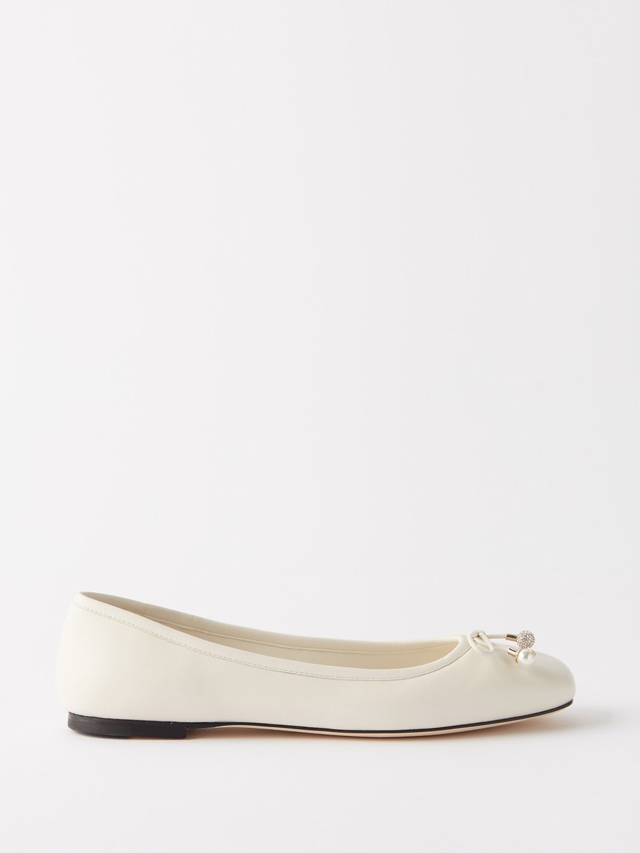 White Elme leather ballet flats | Jimmy Choo | MATCHESFASHION US