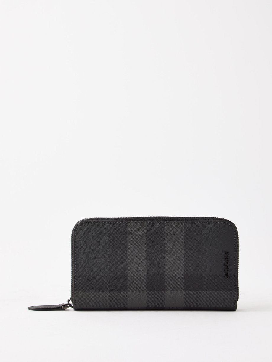 Grey Check faux-leather bi-fold wallet | Burberry | MATCHESFASHION US
