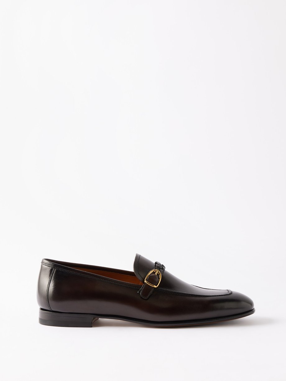 Brown Martin woven-strap leather loafers | Tom Ford | MATCHES UK