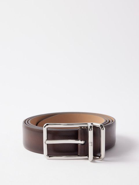 Brown Crocodile-effect nubuck belt, Anderson's