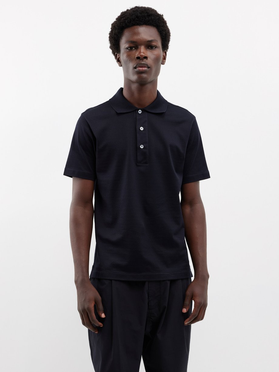 Navy Rollogas cotton polo shirt | Dunhill | MATCHES UK
