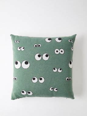 Anya Hindmarch All Over Eyes-jacquard wool cushion