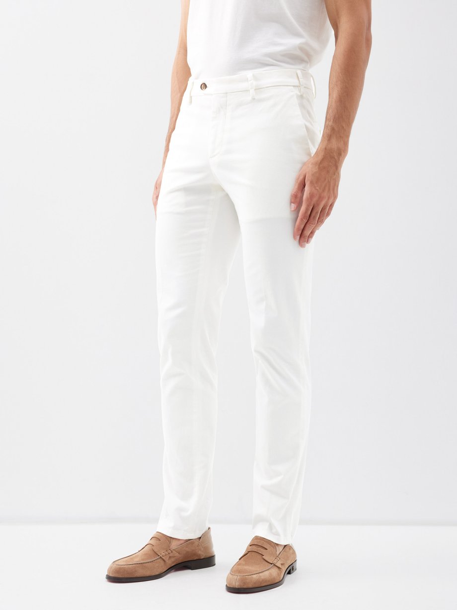 Lardini pleat-detail stretch-cotton shorts - White