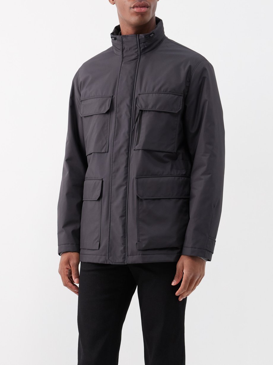 Black Flap-pocket padded-shell field jacket | ZEGNA | MATCHESFASHION UK