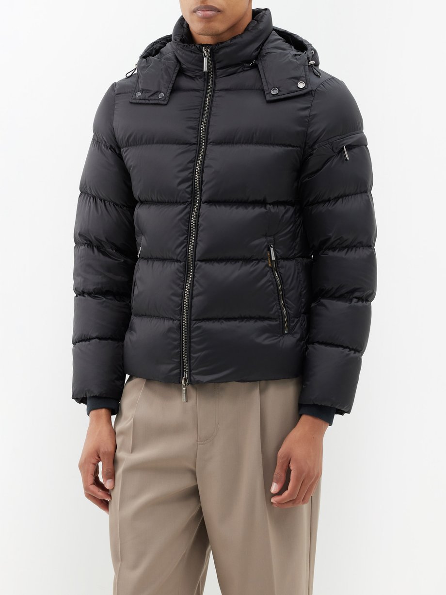 Black Brett quilted nylon down jacket | MooRER | MATCHES UK