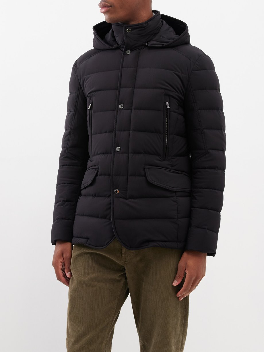 Black Craig quilted down coat | MooRER | MATCHES UK