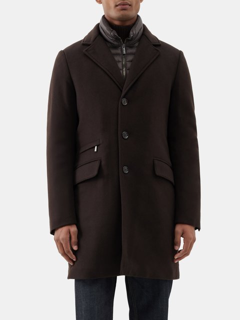 Brown Single-breasted cashmere coat | Dunhill | MATCHES UK