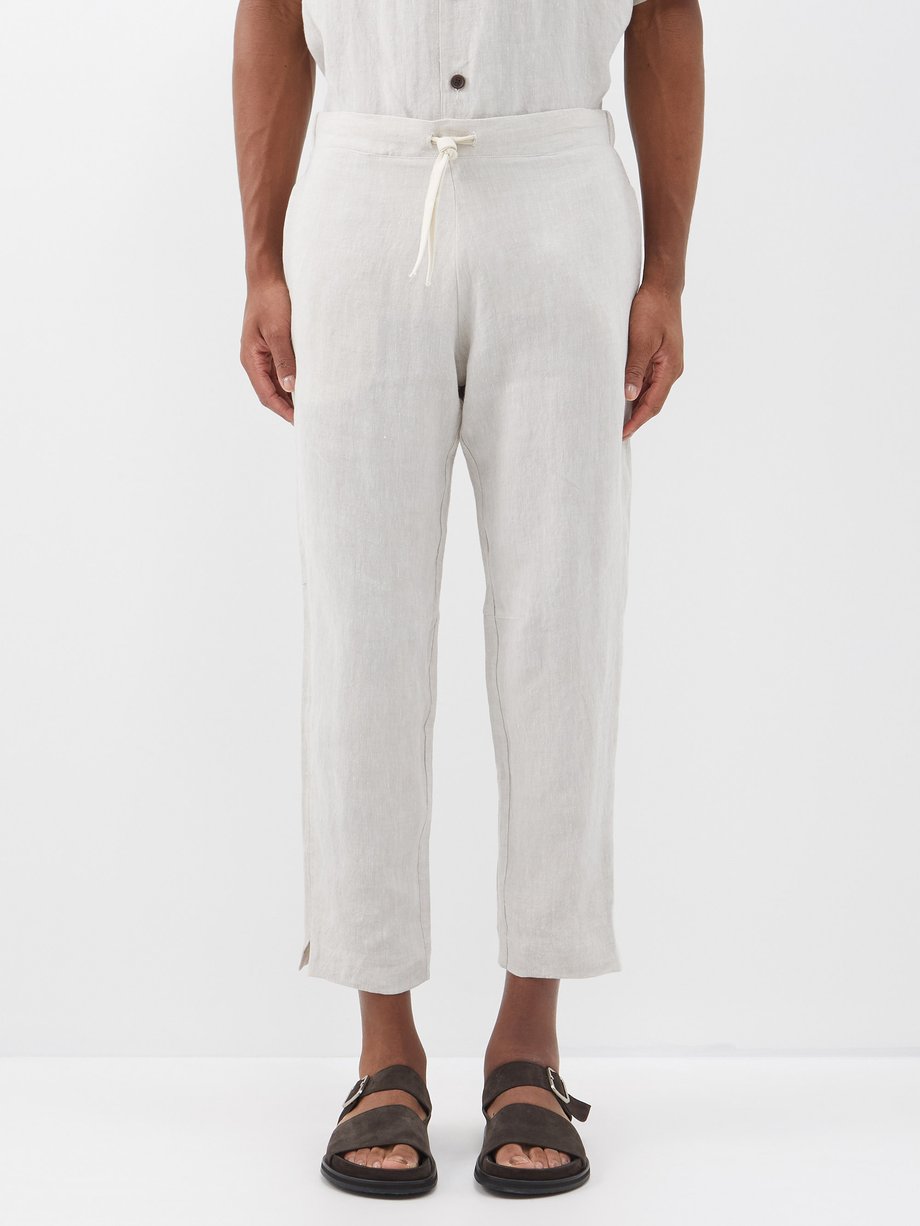 Marané Drawstring linen tapered trousers