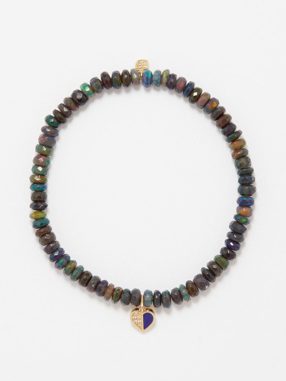 Blue multi Diamond, opal, lapis & 14kt gold bracelet | Sydney Evan ...
