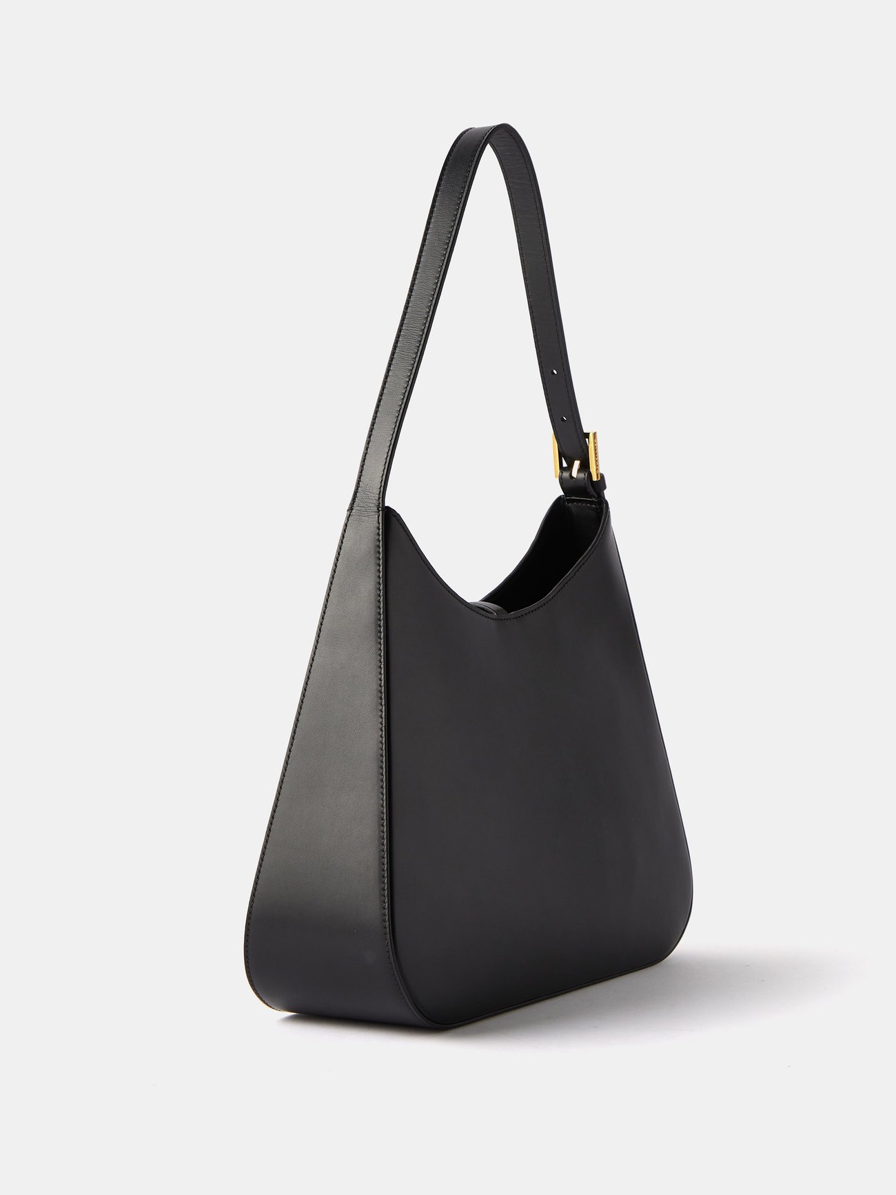 Black Tokyo midi leather shoulder bag, DeMellier