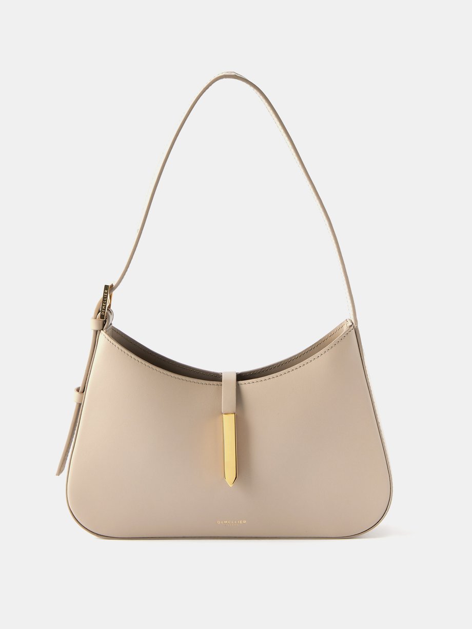 Beige Tokyo small leather shoulder bag | DeMellier | MATCHES UK