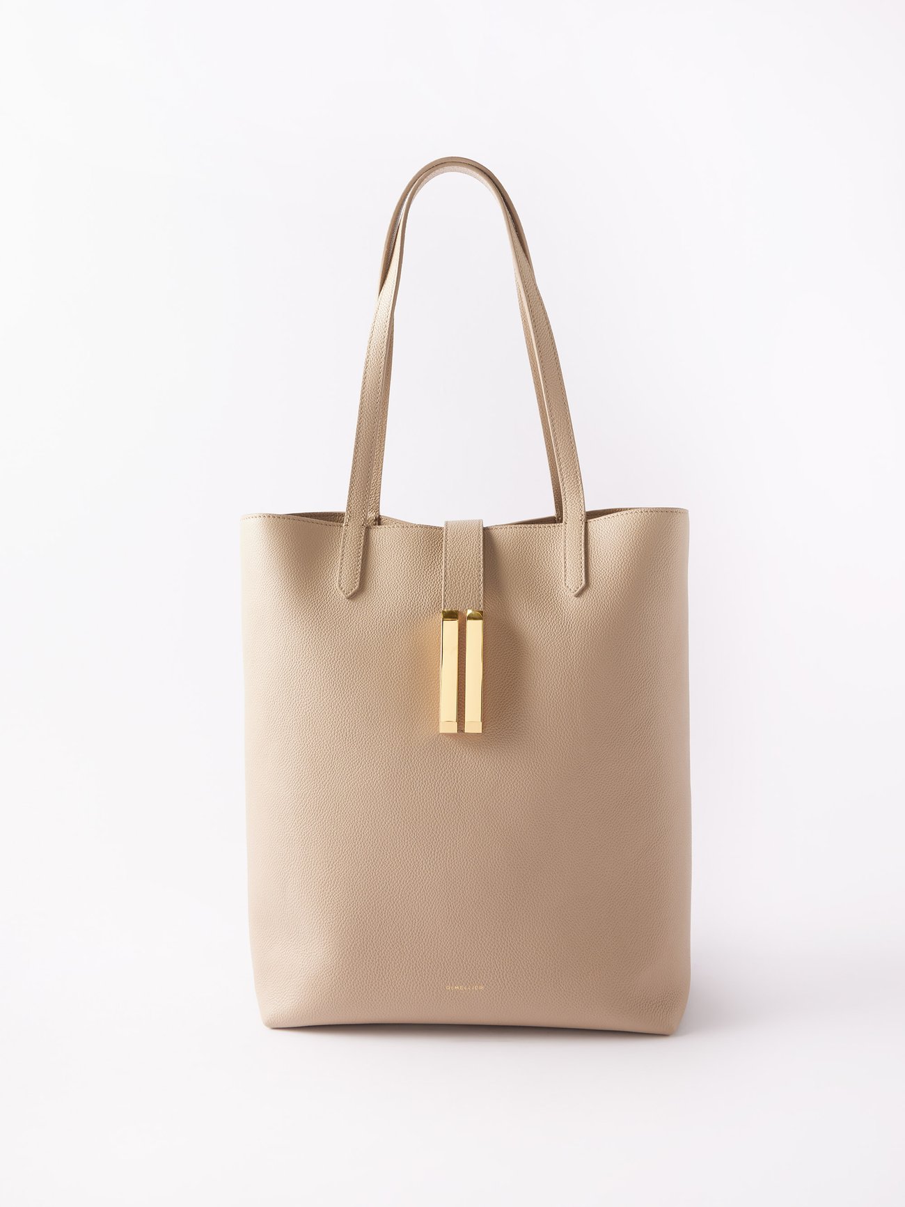 Beige Vancouver grained-leather tote bag | DeMellier