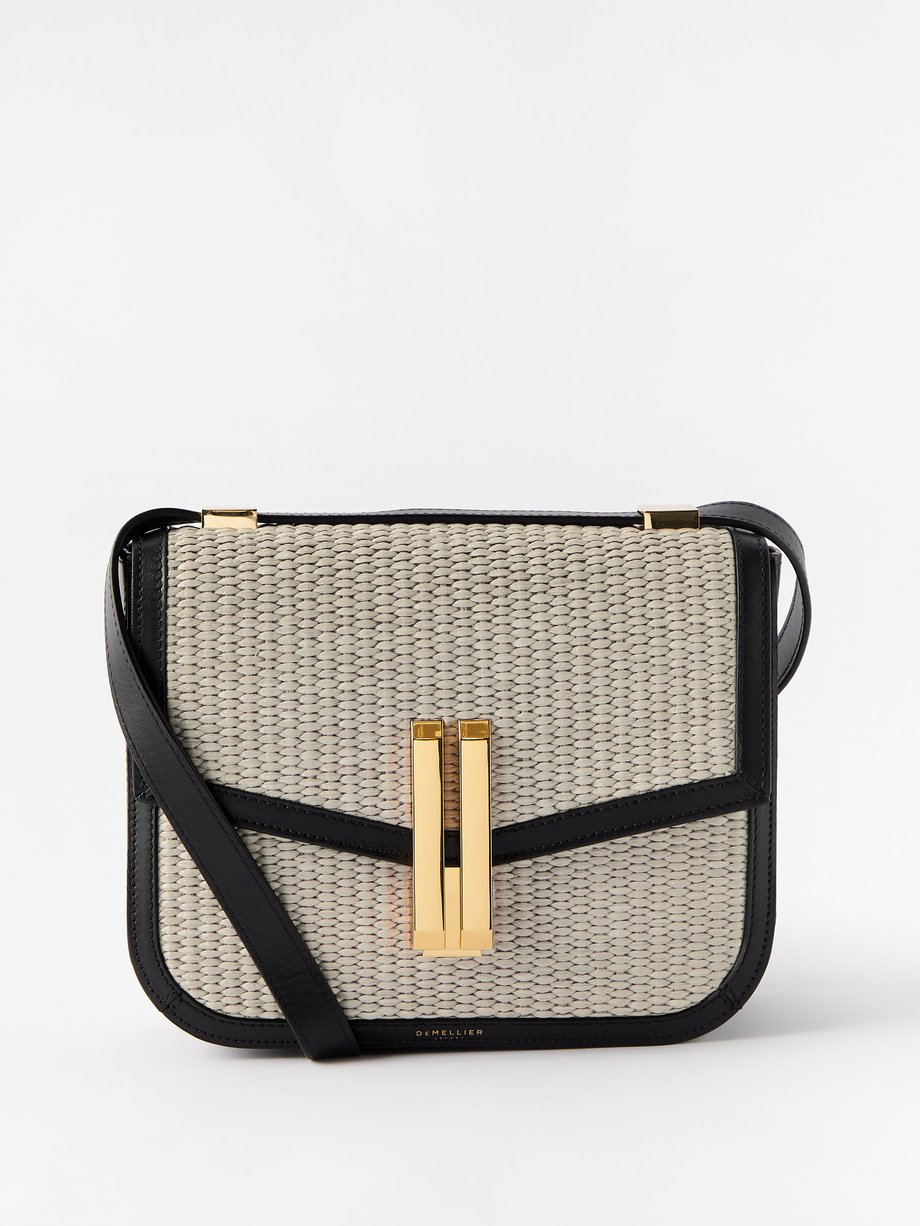 Grey Vancouver woven and leather cross-body bag | DeMellier | MATCHES UK