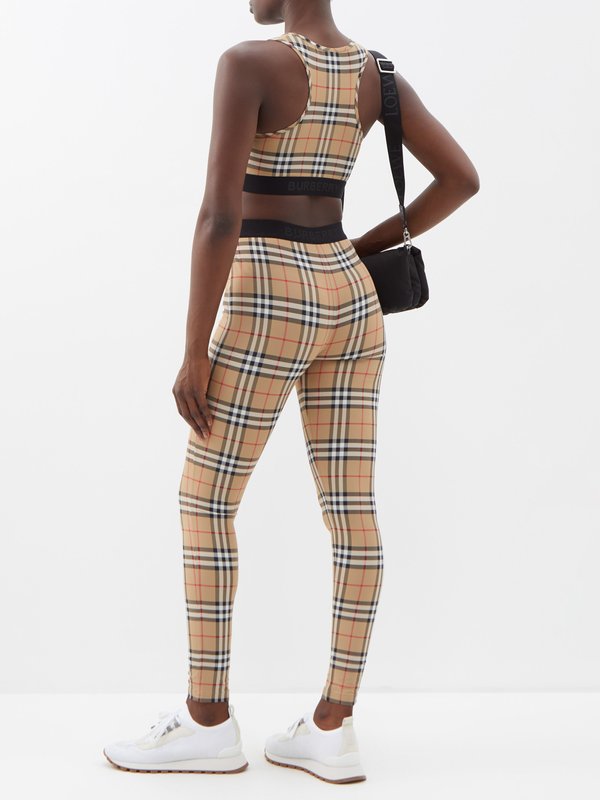 Women's Tartan Check Basic Jersey Leggings