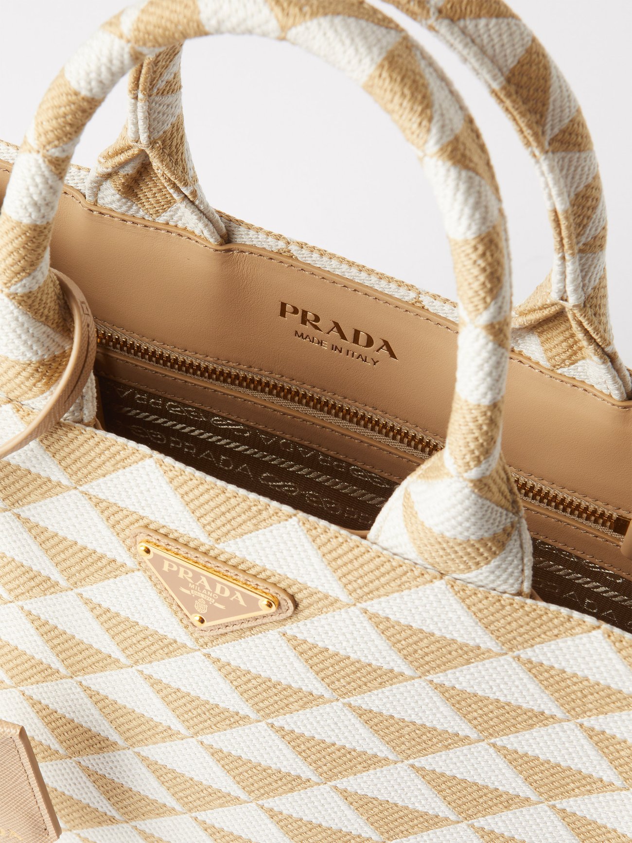 PRADA Jacquard Mini Symbole Triangle Shoulder Bag 1256382