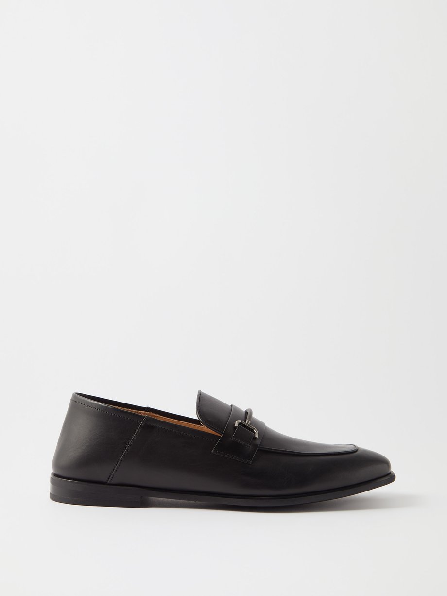 Black Chiltern roller-bar leather loafers | Dunhill | MATCHES UK