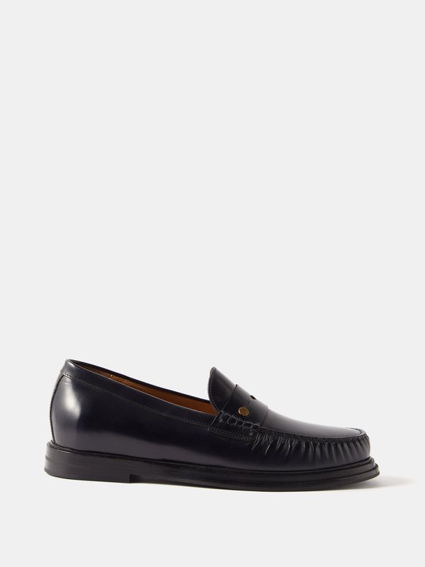Dunhill Rivet leather penny loafers